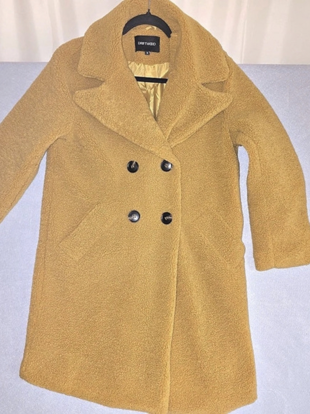 Driftwood Teddy Coat Yellow/Mustard Size Small Like New Cozy Trendy Cute Style - Picture 3 of 9